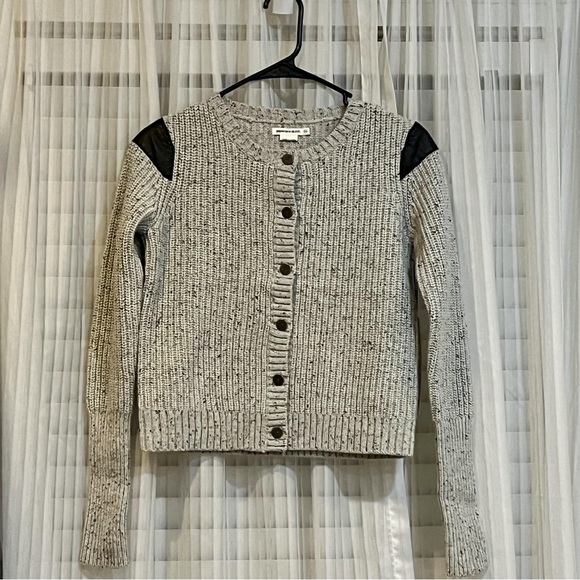 NEW Paper Denim & Cloth Beige Flecked Wool Button Up Cardigan Sweater - Picture 8 of 15